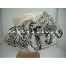 Cebra rayado impreso sinamay sombrero